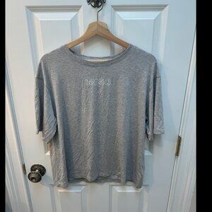 Hugo boss Women's light gray tee Unite T-shirt HUGO logo Size XL